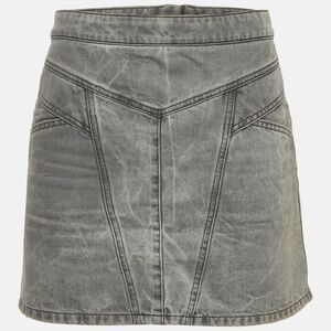 Givenchy Grey Denim Zip Up Mini Skirt M